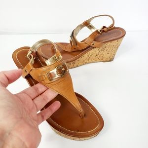 Tommy Hilfigher Wedge Sandal Brown Size 8M
